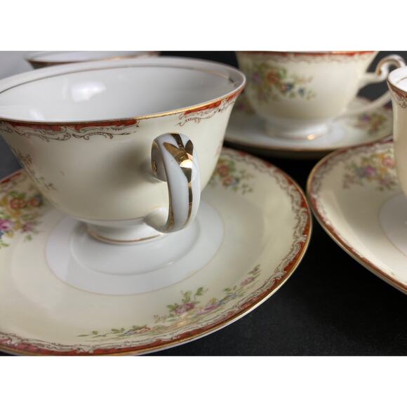 Set of 4 Grace China Teacups & Saucers | Vintage Cottagecore Teacups | 1950s - Picture 5 of 10